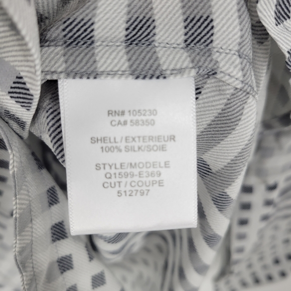 Equipment Femme silk button down shirt blouse top grey modern print geometric - Picture 5 of 8